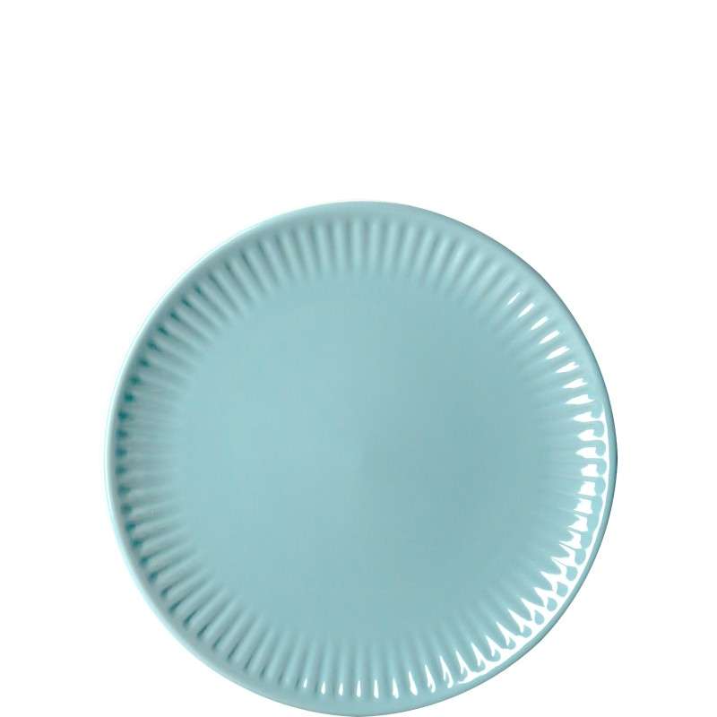 Tiffany‑Blue Glazed Stoneware Set with Vertical Ribbed Texture (5)